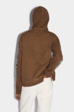 Dsquared2 Iconic BROWN One Life Organic Cotton Cool Fit Hooded Sweatshirt - Image 2