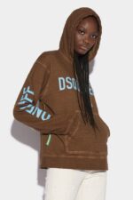 Dsquared2 Iconic BROWN One Life Organic Cotton Cool Fit Hooded Sweatshirt