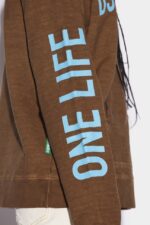Dsquared2 Iconic BROWN One Life Organic Cotton Cool Fit Hooded Sweatshirt - Image 4
