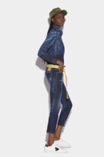 Dsquared2 Iconic Brown Tab Partially Organic Cotton Cropped Jeans