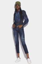 Dsquared2 Iconic Brown Tab Partially Organic Cotton Cropped Jeans - Image 3