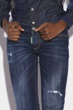 Dsquared2 Iconic Brown Tab Partially Organic Cotton Cropped Jeans - Image 4