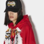 Dsquared2 Iconic Chinese NY Baseball Cap BLACK/RED