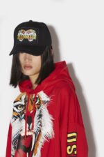 Dsquared2 Iconic Chinese NY Baseball Cap BLACK/RED