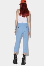 Dsquared2 Iconic Cuffed Bell Bottom Trousers RED/SKY - Image 2