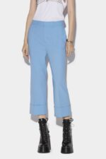 Dsquared2 Iconic Cuffed Bell Bottom Trousers RED/SKY - Image 4
