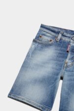 Dsquared2 Iconic D2 Kids BLUE DENIM Shorts - Image 3