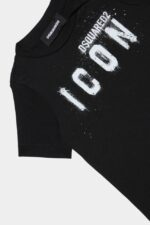 Dsquared2 Iconic D2 Kids Icon Spray T-Shirt WHITE/BLACK - Image 4