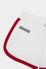 Dsquared2 Iconic D2 Kids Sweatshorts CAMELLIA ROSE/WHITE - Image 3