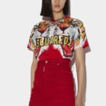 Dsquared2 Iconic D2 Tiger Mini Skirt RED