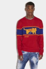 Dsquared2 Iconic D2 Tiger Round Neck Sweater FANTASY