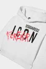 Dsquared2 Iconic D2Kids Hoodie WHITE - Image 4