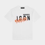 Dsquared2 Iconic D2Kids Icon Forever T-Shirt WHITE/BLACK