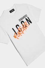 Dsquared2 Iconic D2Kids Icon Forever T-Shirt WHITE/BLACK - Image 3