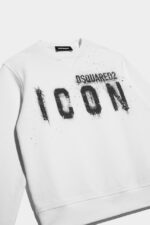 Dsquared2 Iconic D2Kids Icon Spray Sweatshirt BLACK - Image 3