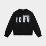 Dsquared2 Iconic D2Kids Icon Spray Sweatshirt BLACK/WHITE