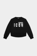 Dsquared2 Iconic D2Kids Icon Spray Sweatshirt FUCHSIA/WHITE