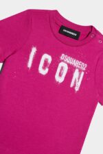 Dsquared2 Iconic D2Kids Icon Spray T-Shirt WHITE/BLACK - Image 3