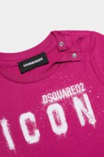 Dsquared2 Iconic D2Kids Icon Spray T-Shirt WHITE/BLACK - Image 4
