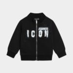 Dsquared2 Iconic D2Kids Icon Spray Zipped Sweater FUCHSIA/BLACK