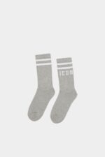 Dsquared2 Iconic D2Kids Socks WHITE/GREY MELANGE - Image 2
