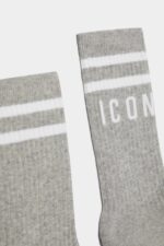 Dsquared2 Iconic D2Kids Socks WHITE/GREY MELANGE - Image 3