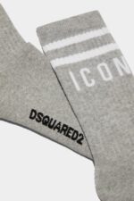 Dsquared2 Iconic D2Kids Socks WHITE/GREY MELANGE - Image 4