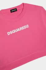 Dsquared2 Iconic D2Kids Sweatshirt CAMELLIA ROSE/WHITE - Image 3
