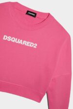 Dsquared2 Iconic D2Kids Sweatshirt CAMELLIA ROSE/WHITE - Image 4