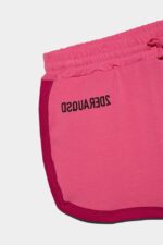 Dsquared2 Iconic D2Kids Sweatshorts CAMELLIA ROSE/WHITE - Image 3