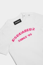 Dsquared2 Iconic D2Kids T-Shirt WHITE/MINNIE PINK - Image 3
