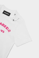 Dsquared2 Iconic D2Kids T-Shirt WHITE/MINNIE PINK - Image 4