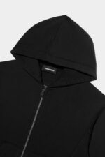 Dsquared2 Iconic D2Kids Zipped Hoodie BLACK/TANGO RED - Image 4