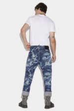 Dsquared2 Iconic Dark Camouflage Wash Combat Jeans - Image 2
