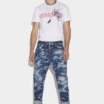 Dsquared2 Iconic Dark Camouflage Wash Combat Jeans