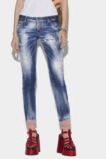 Dsquared2 Iconic Dark Cloudy Bleach Wash Jennifer Jeans - Image 3