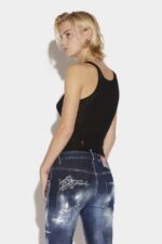 Dsquared2 Iconic Dark London Calling Wash Cool Girl Cropped Jeans - Image 4