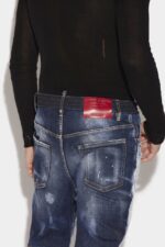 Dsquared2 Iconic Dark Splatter&Light White Paint Wash Elastic Combat Jeans - Image 5