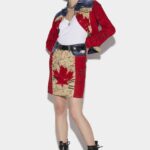 Dsquared2 Iconic Doodle Flag Midi Skirt