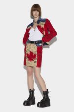 Dsquared2 Iconic Doodle Flag Midi Skirt