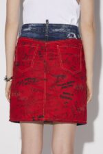 Dsquared2 Iconic Doodle Flag Midi Skirt - Image 4
