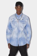 Dsquared2 Iconic Dropped Shoulder Shirt D2 BLUE - Image 3