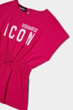 Dsquared2 Iconic DS2 Kids Bathrobe FUCHSIA - Image 4