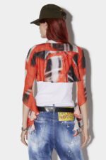 Dsquared2 Iconic Flutter Sleeve Crop Shirt - Image 2