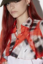 Dsquared2 Iconic Flutter Sleeve Crop Shirt - Image 3