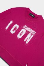 Dsquared2 Iconic FUCHSIA D2Kids Icon Spray Sweatshirt - Image 4