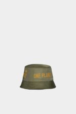 Dsquared2 Iconic GREEN/POPPY RED One Life Recycled Nylon Bucket Hat - Image 3