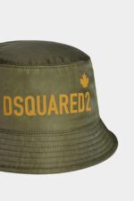 Dsquared2 Iconic GREEN/POPPY RED One Life Recycled Nylon Bucket Hat - Image 5