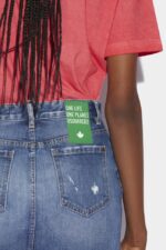 Dsquared2 Iconic Green Tab Partially Organic Cotton Mini Skirt - Image 4