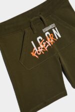 Dsquared2 Iconic GREEN/WHITE DS2 Kids Icon Forever Sweatshorts - Image 3